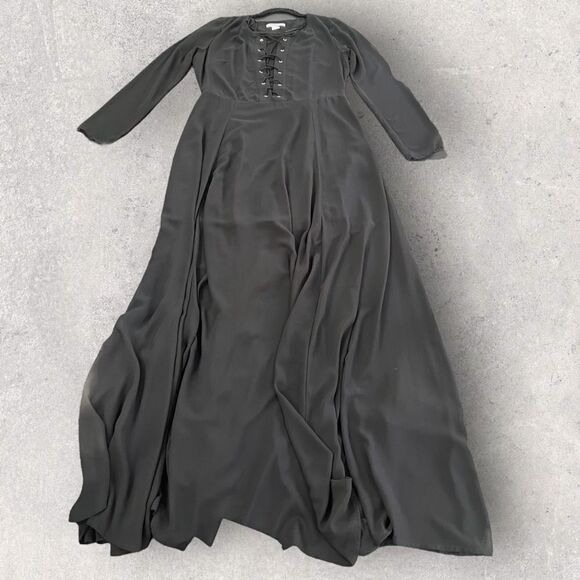 Corset front long sleeve maxi dress size large - Picture 2 of 6